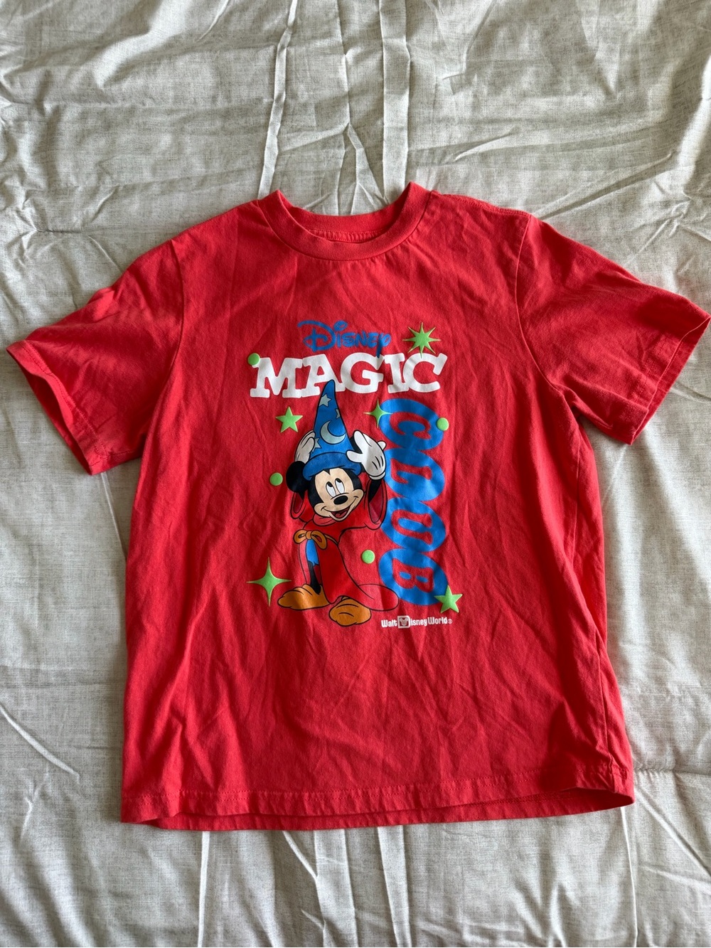 Disney Parks Youth Red Sorcerer Mickey "Magic Club" Graphic Tee (XL)